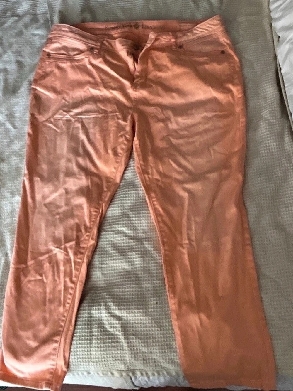 Simply Vera Wang Skinny Ankle Pant Orange Jeans Waist 16